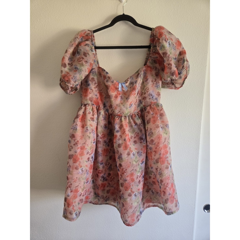 Sugar Thrillz Winding Wheel Babydoll Dress Floral Garden Fairy Princess Whimsy